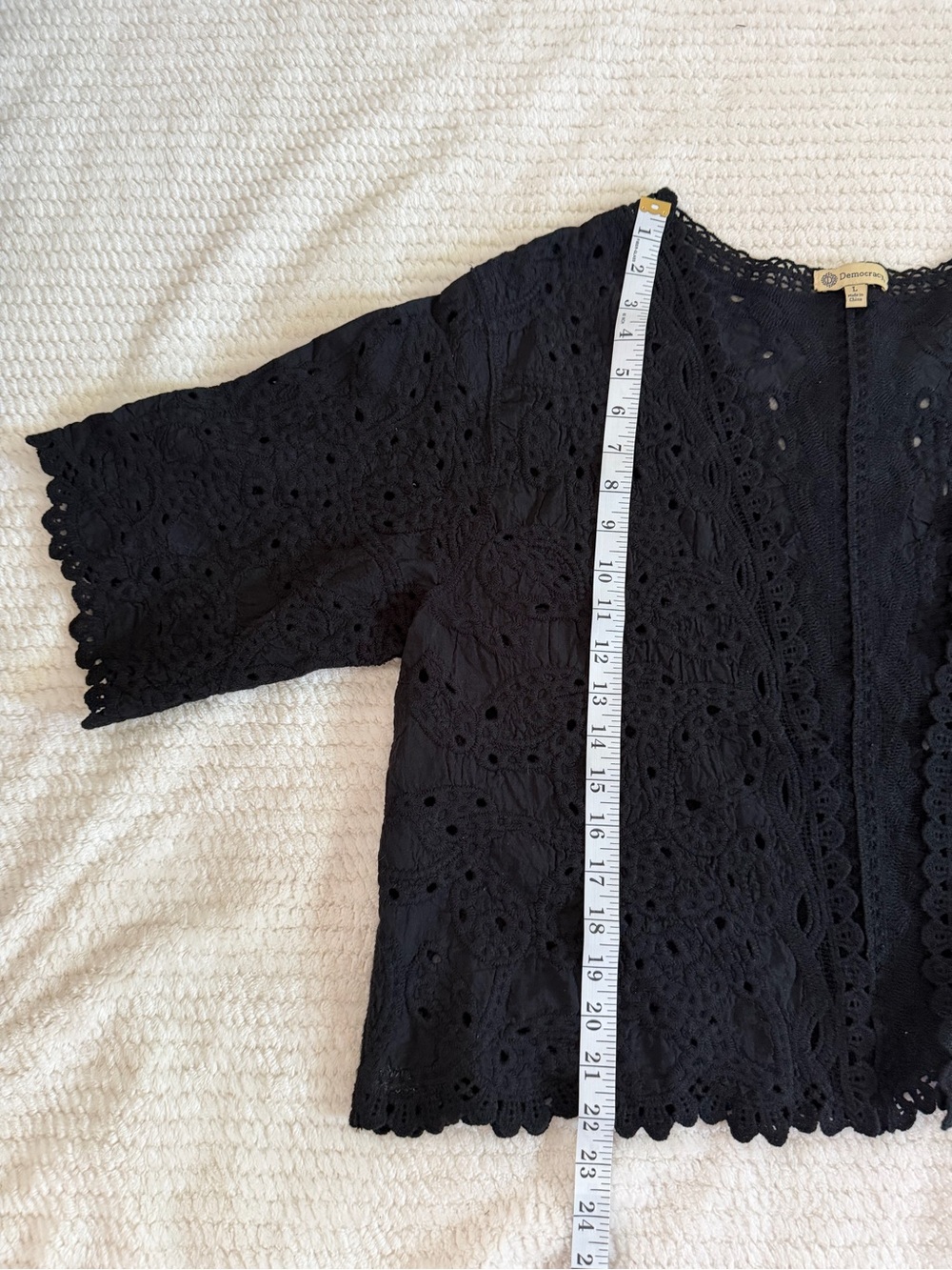 Democracy Lace Eyelet Tops — Black & White Duo - Picture 3 of 6